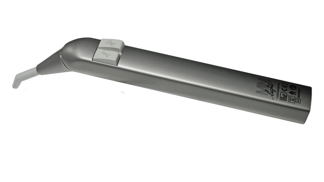 Luzzani 3-Funktionsspritze Minilight abgewinkelt INOX Lichtgrau LZSL3GGASW